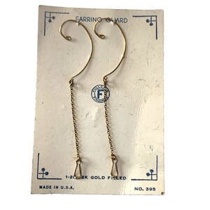 Vintage NOS Fuller’s Earring Guards Original Unopened Card 1/20 12K Gold Plate